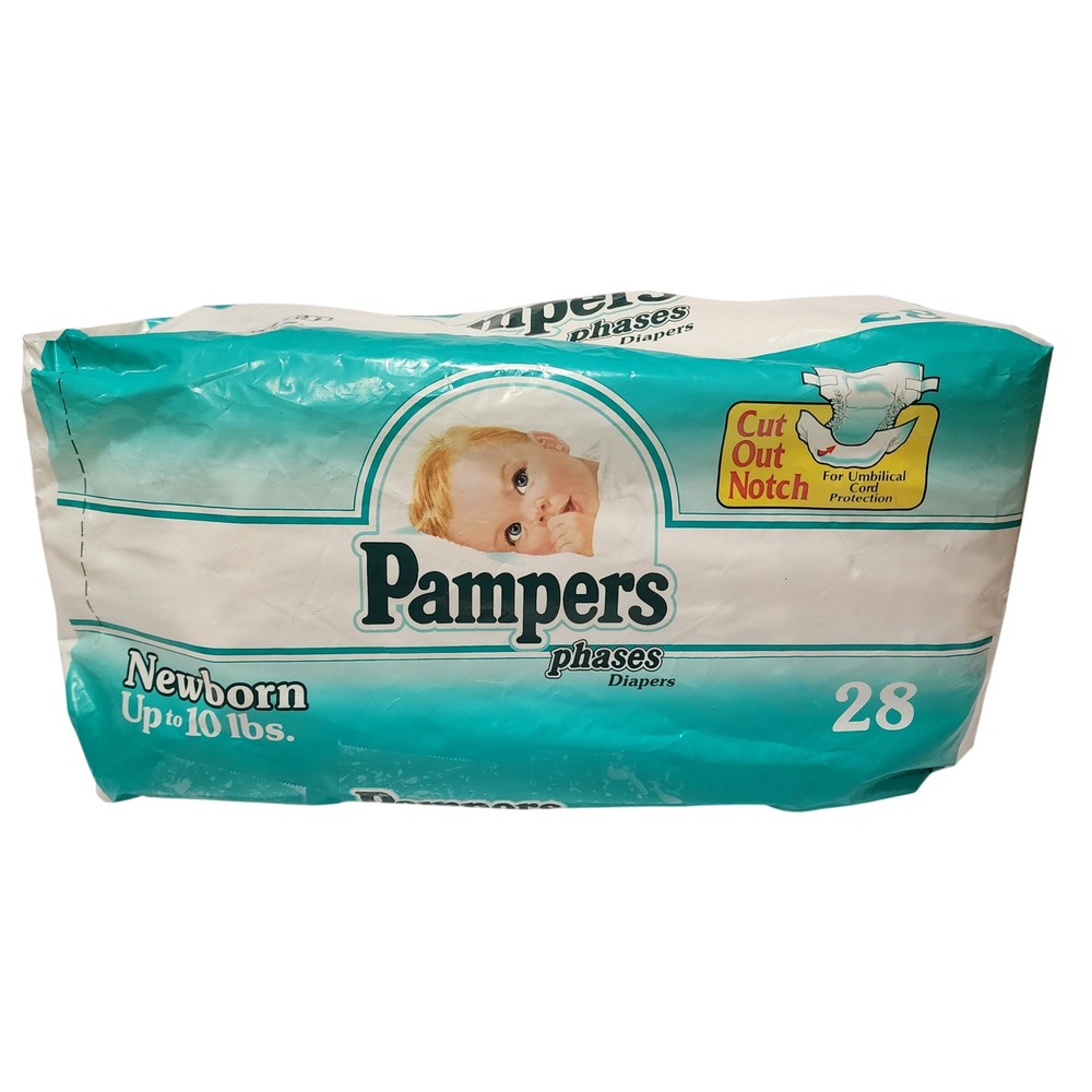 Vintage‎ 1993 Pampers Phases Newborn Diapers 13 Count Prop 90s